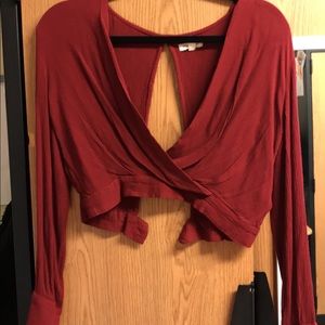 Urban Outfitters maroon long sleeve shirt
